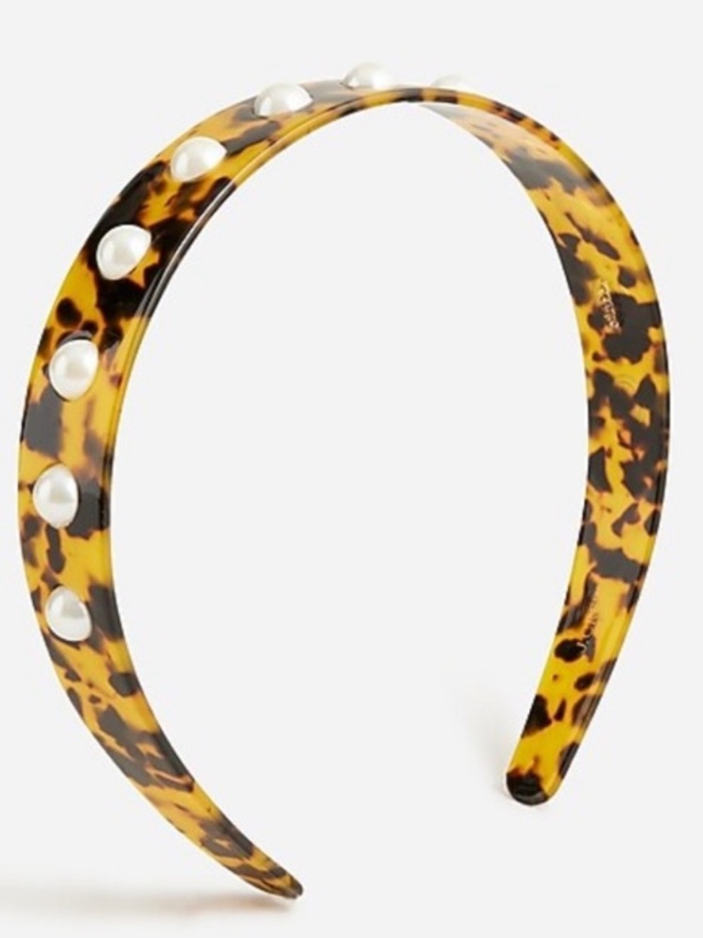 NWT J. Crew Tortoise Shell Headband with Pearl Details